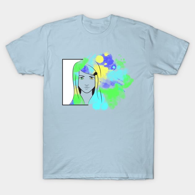 Watercolor Girl T-Shirt by COLeRIC